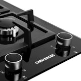 Estufa A Gas Natural 2 Puestos Challenger/vidrio Templado Color Negro