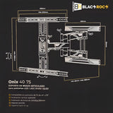 Soporte De Doble Brazo Para Tv De 40'' A 75'' Blackrock Color Negro
