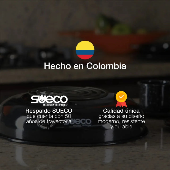 Estufa De Mesa A Gas Natural Sueco 4 Puestos Negro