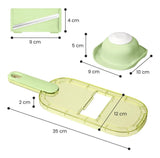 Combo X2: Pelador Y Rallador Verduras Protector 6en1 Chefmas Verde