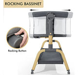 Cuna Mecedora 3 En 1 Con Almacenamiento Y Ruedas, Ajustable