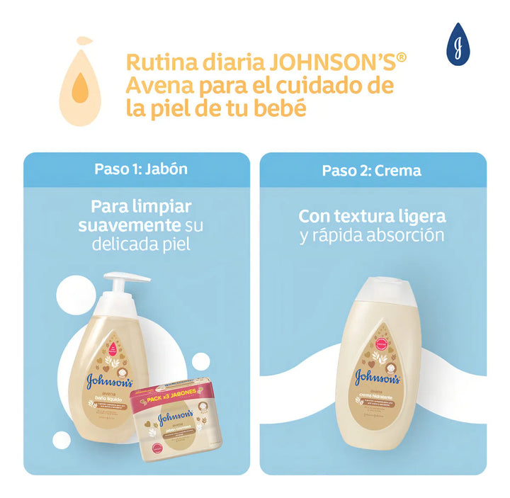 Jabón Bebé Johnson's Avena tripack 3x110 gr