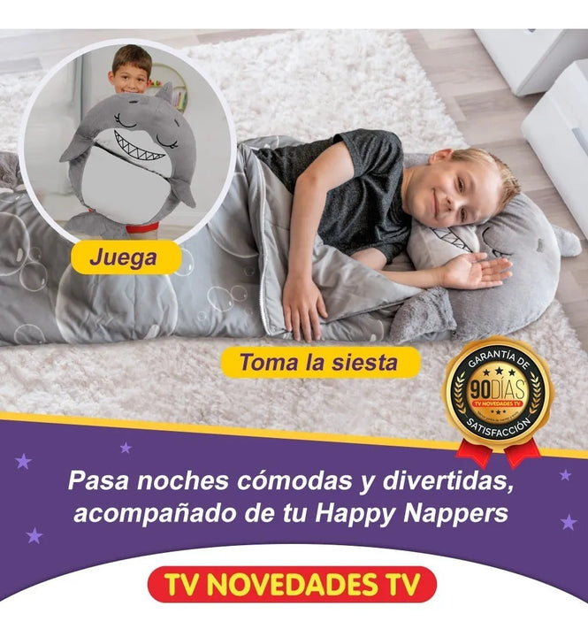 Peluche Almohada Y Saco De Dormir - Happy Nappers Tiburón