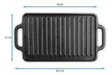 Plancha Para Asar De Hierro Fundido 33 X 21cm 32425 Color Negro