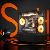 Chasis Gamer Sevenhero M-atx Con 3 Ventiladores Argb Negro