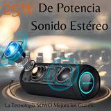 Altavoz Portátil, Altavoz Bluetooth Inalámbrico, Ipx7 Imperm Color Negro