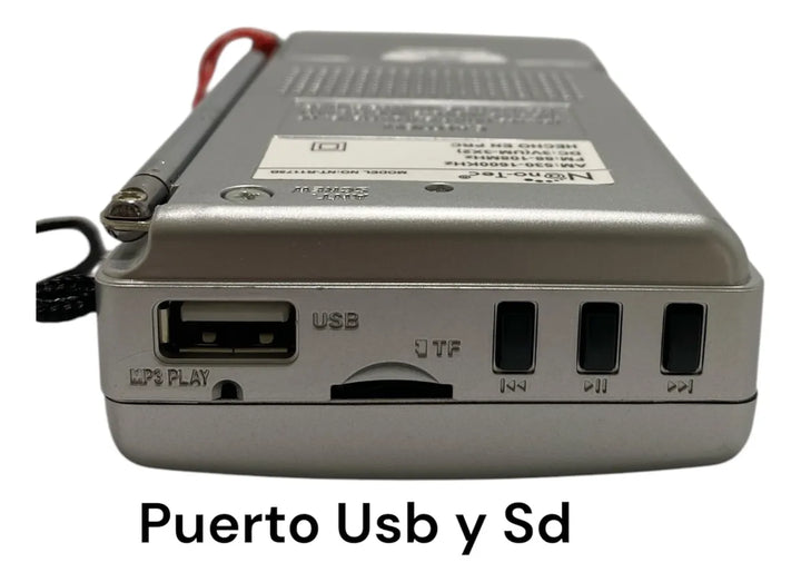 Radio Portátil Nanotec Am/fm/sw Recargable Bluetooth