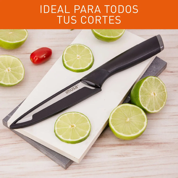 Cuchillo Multiusos 12cm Imusa Talent Acero Inoxidable Color Negro