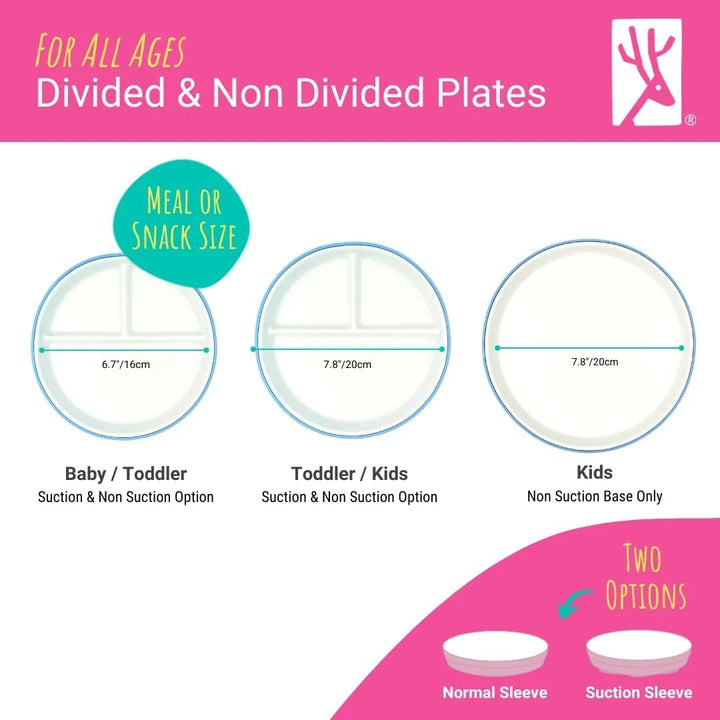 Platos Divididos De Porcelana Para Niños 17 Cm Antideslizant