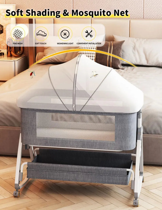 Moisés Portátil 4 En 1 Con Ruedas Y Mosquitero Para Bebé
