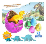 Huevos Dinosaurio X4 Nacen Y Crecen Con Agua Juguete Expande