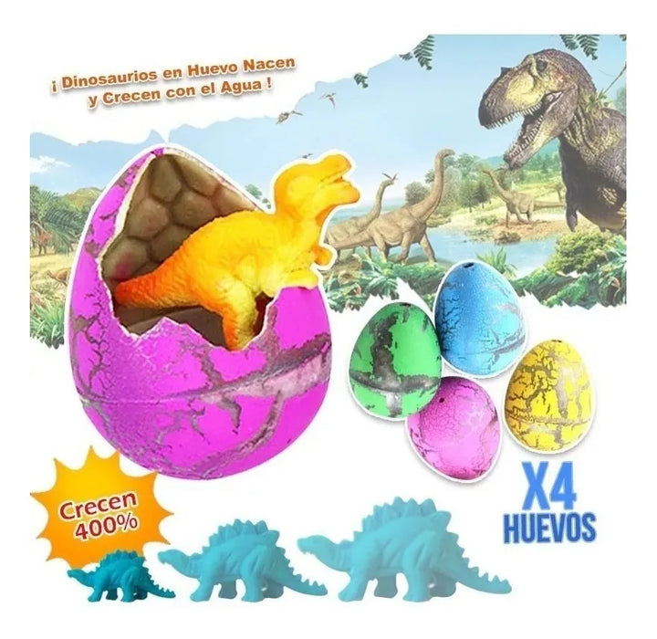 Huevos Dinosaurio X4 Nacen Y Crecen Con Agua Juguete Expande