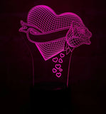 Lámpara Led Corazón Con Rosa Regalo Aniversario Decoración Negra