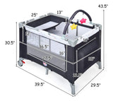 Baby Joy Pack And Play 3 En 1 Portátil Con Moisés Y Cambiado