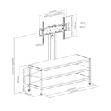 Soporte Tv 37''»70''/40kg + Mueble 3 Estantes Techgo Mstv-1s Marrón