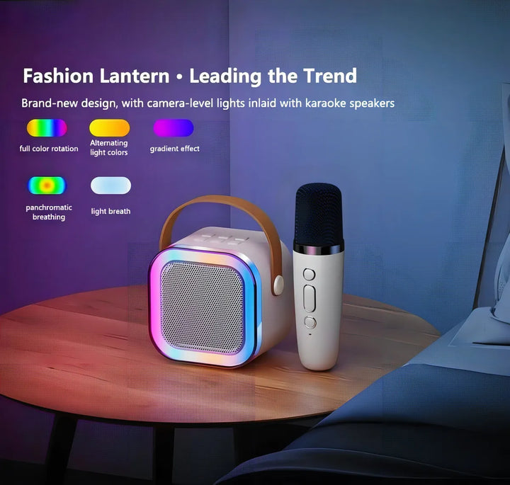 Parlante Karaoke Portátil Mini Con Micrófono Inalámbrico Bt Color Rosa