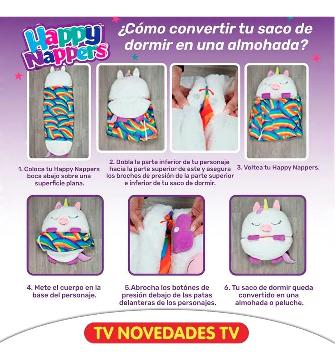 Peluche Almohada Y Saco De Dormir - Happy Nappers Tiburón