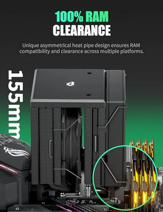 Refrigerador Cpu Dual Tower Con Ventilador Pwm De 120mm Perf