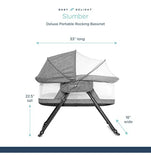 Cuna Mecedora Portátil Con Dosel Removible, Gris Tweed