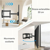 Soporte Tv Pared Doble Brazo 40-80 Pulgadas Vesa Articulado Color Negro