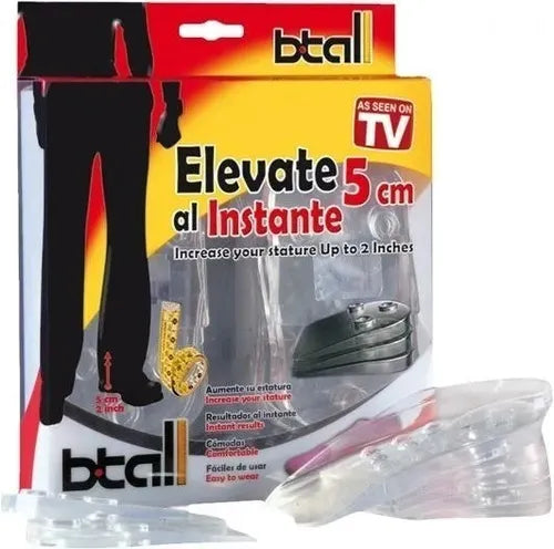 Plantillas Elevadoras BTALL Gel Aumento Estatura 5cm Graduables
