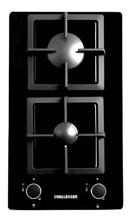 Estufa De Empotrar Challenger 2pt Gas Vidrio Sq 6730 Color Negro