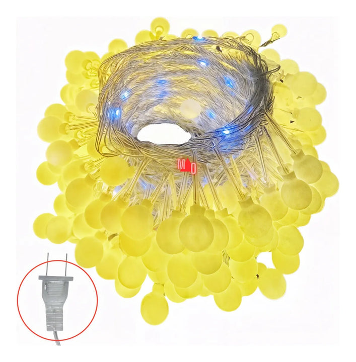 Instalacion Navideña Espiga Bola Correcaminos X300 Led 6mt Amarillo