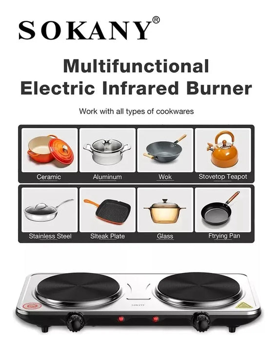 Estufa Eléctrica Genérica Doble 2000w 2 Quemadores Segun Disponibilidad.