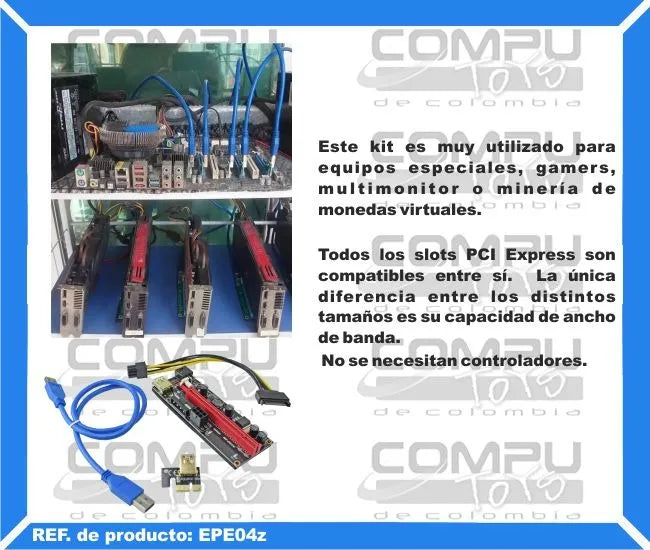Zepe04z Extensor Pci Express 1x A 16x Externo Computoys