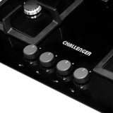 Estufa De Empotrar A Gas 4 Puestos Vidrio Templado 60 Cm Negro