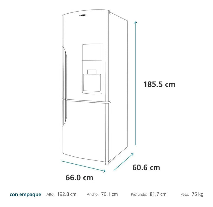Heladera No Frost Mabe RMB400IBBRX0 418L Plateada con Negro | Bottom Freezer