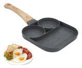 Sartén De 3 Puestos Para Huevos Arepas Antiadherente Gris
