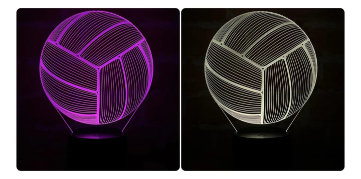 Lámpara De Noche Led 3d Balon Voleibol Regalo Holograma - Negro
