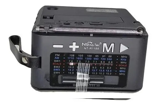 Parlante Bluetooth Recargable Radio Am/fm/sw Usb Auxiliar 88 Negro