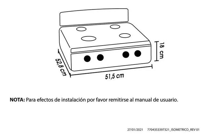Estufa De Mesa Avellana Torre Mixta 3x1 Gp Plata Haceb Plateado
