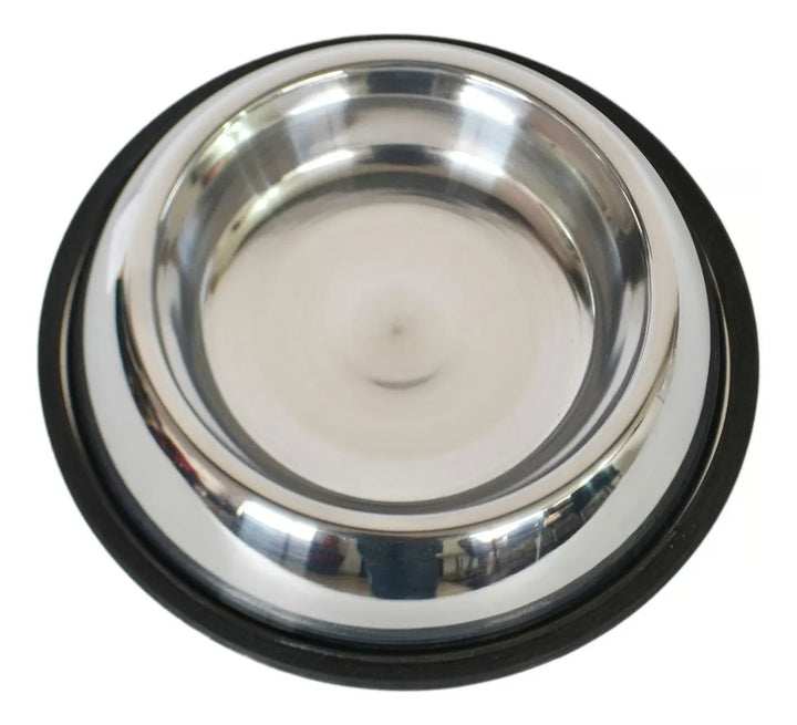 Comedero Plato Coca En Acero Inoxidable Para Perros Y Gatos Plateado