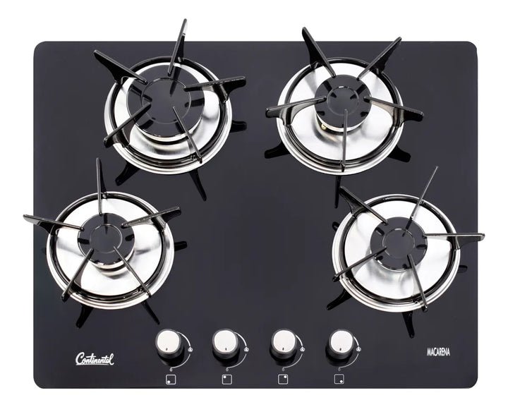 Estufa De Empotrar Vidrio Templado Negro Gas Propano 5890