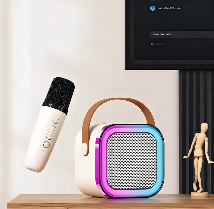 Parlante Karaoke Portátil Mini Con Micrófono Inalámbrico Bt Color Rosa