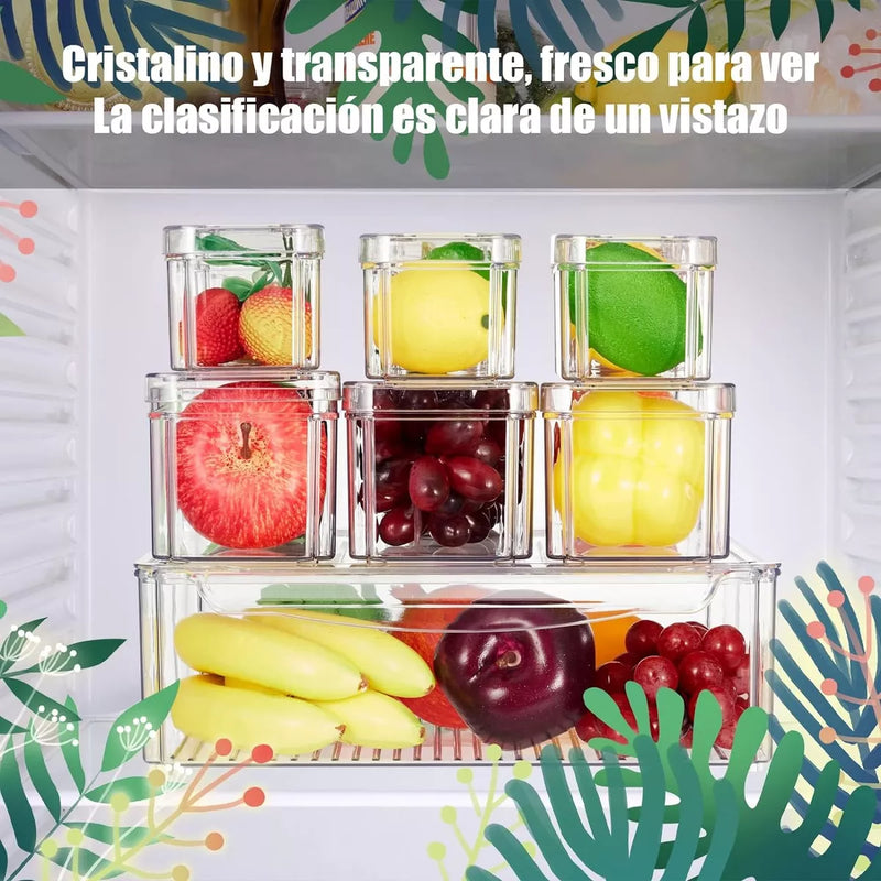 Juego De 10 Organizadores Refrigerador Caja Almacenamiento