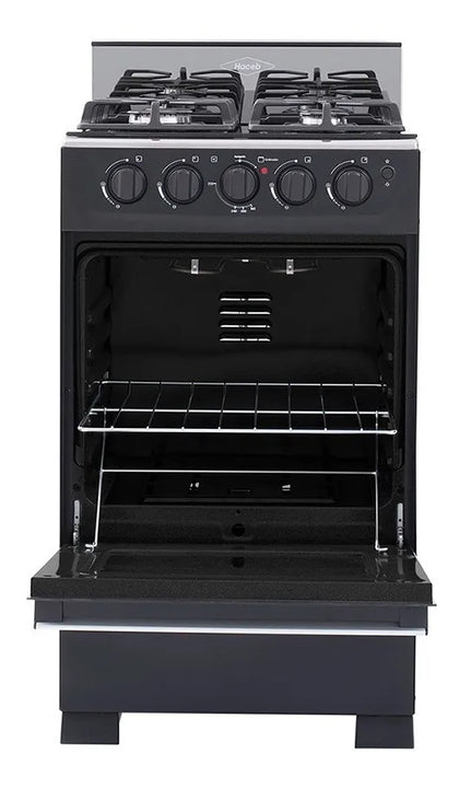 Estufa De Piso Romero Cristal Haceb 50 Cms Gas Natural Negra Color Negro