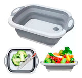 Tabla de cortar plegable de silicona, 2 unidades, para lavar verduras
