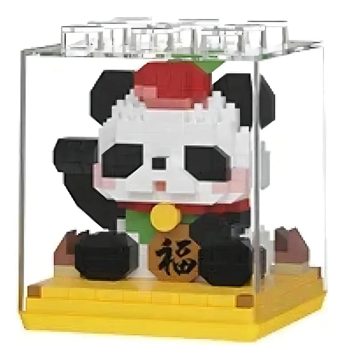 Bloques Armables Niños Adultos Construcción Combo Oso Panda + Gato De La Suerte Cubo Tipo Rompecabezas Didácticos Coleccionables Fichas Pequeñas Creatividad Motricidad Regalo Juego Destrezas