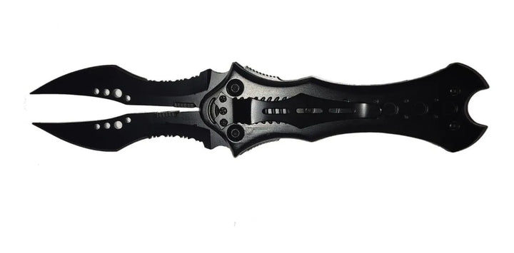 Cuchillo Navaja Táctico Supervivencia Daga Plegable Metal Negro