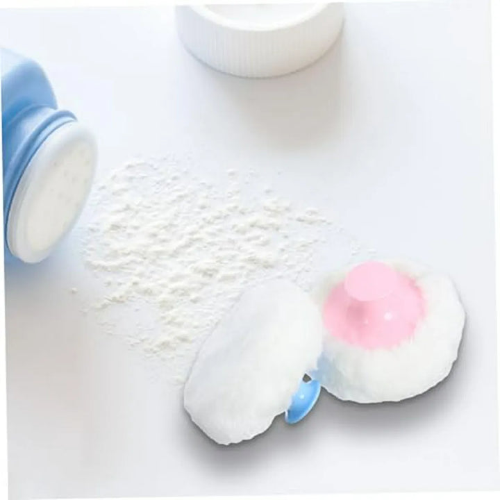 Kit De 4 Pufs De Maquillaje Y Talco Para Bebés Con Soporte D