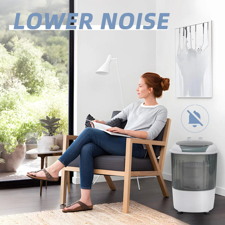 Mini Lavadora Portátil Con Secadora 2.5 Kg Blanca Gris