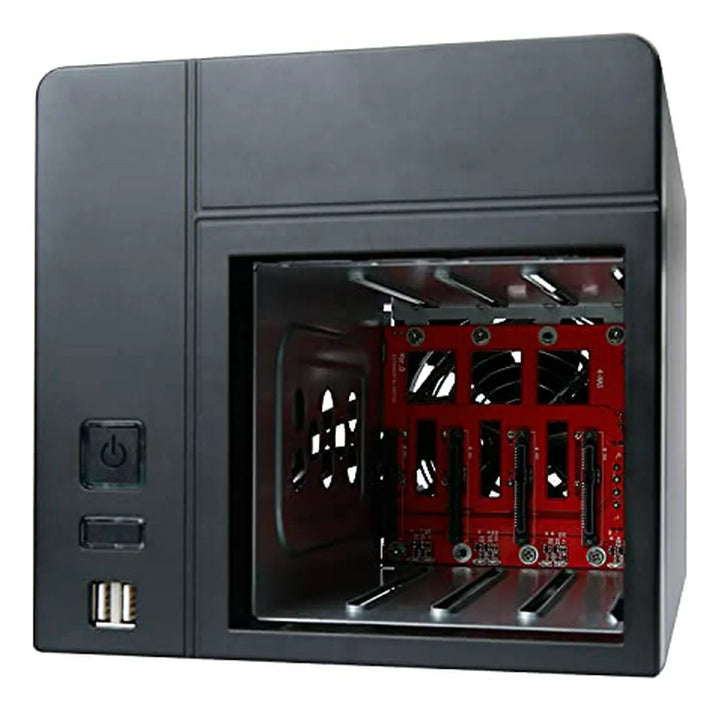 Chasis Nas 4 Bahías Con Psu Flex Mini-itx, Bandejas 2.5/3.5