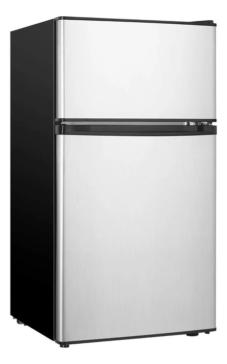 Mini Refrigerador 3.2 Pies Cúbicos 2 Puertas Plateado