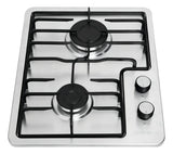 Estufa de Empotrar Acero Inox Dos Puestos 35 cm Gas Natural