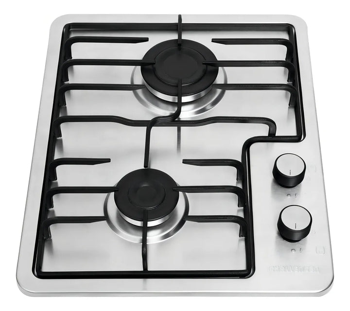 Estufa de Empotrar Acero Inox Dos Puestos 35 cm Gas Natural