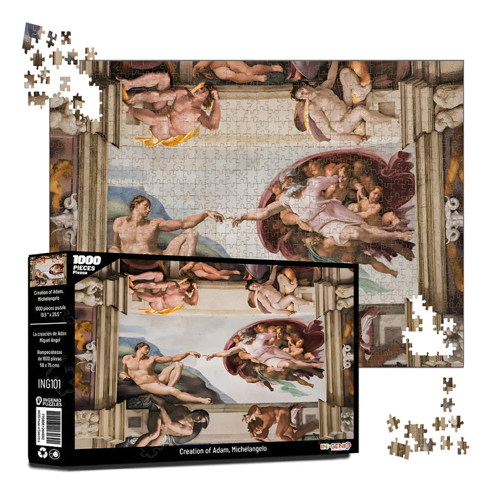 Rompecabezas 1000 Piezas INGENIO DESTREZA Creación De Adán Obra Arte